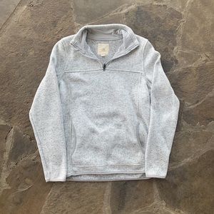 LIGHT GRAY PULL OVER COLLARD SWEATSHIRT